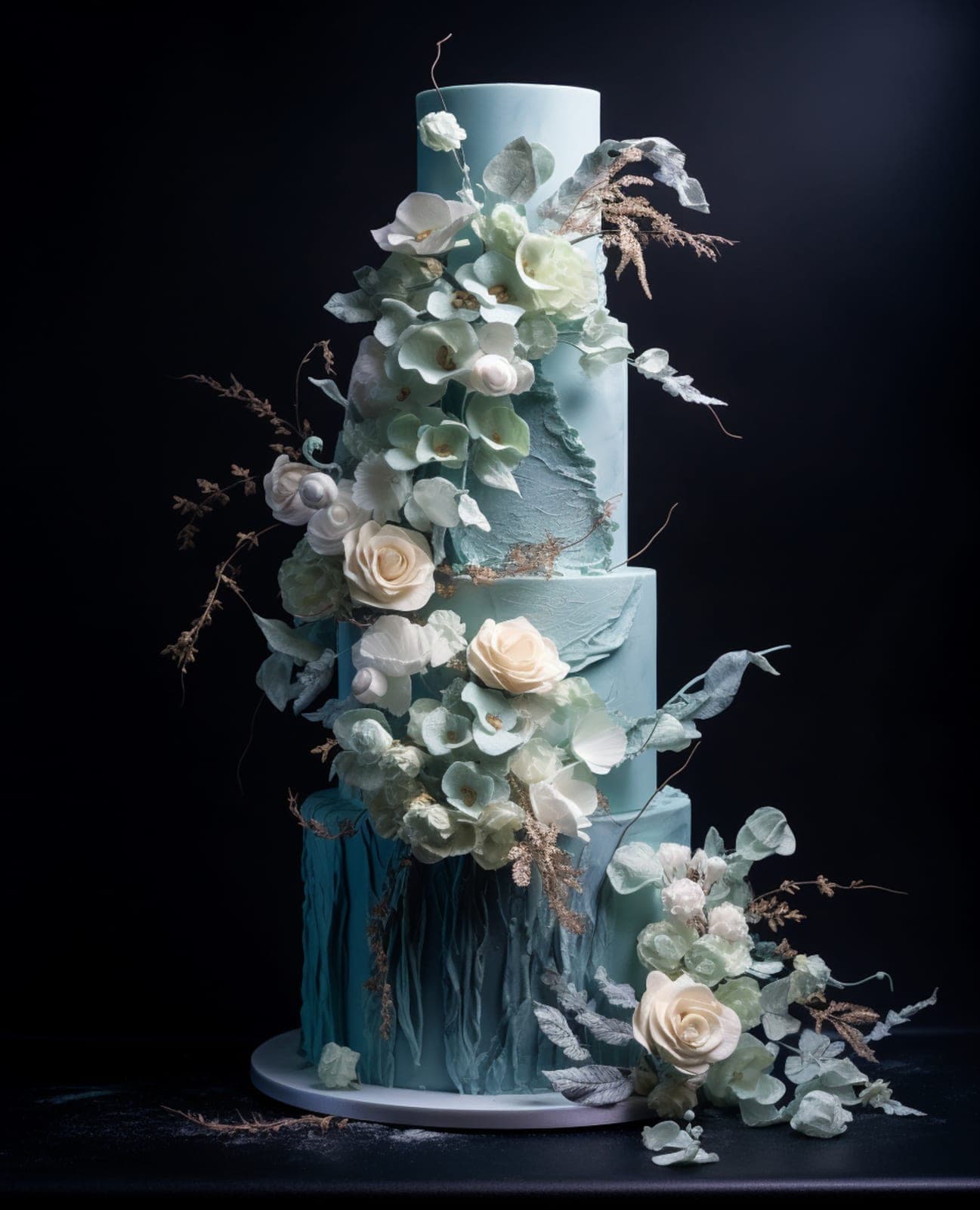 Azure Cascade wedding cake