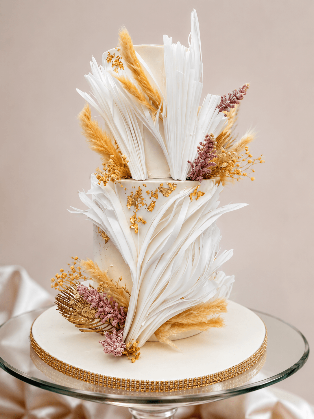 Ivory Plume wedding cake